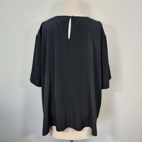 Maggie Barnes Black Dressy Blouse Keyhole Back Boxy Flowy Womens Plus Size 4X - Picture 6 of 11
